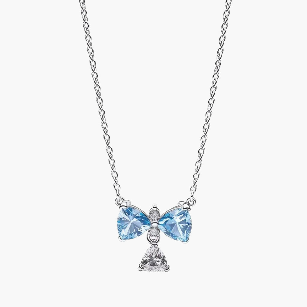 Bridgerton Blue Bow Pandora Inspired Necklace