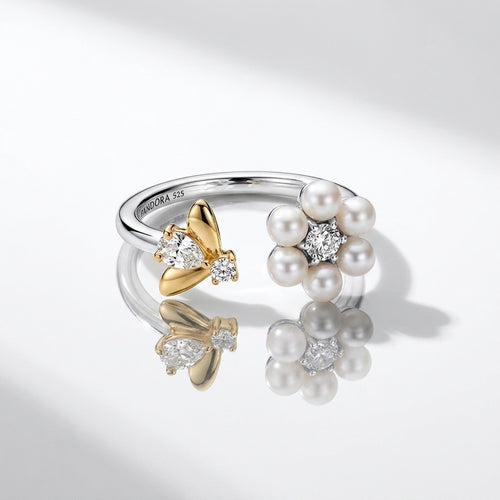 Bridgerton Bee Pearl Pandora Inspired Ring