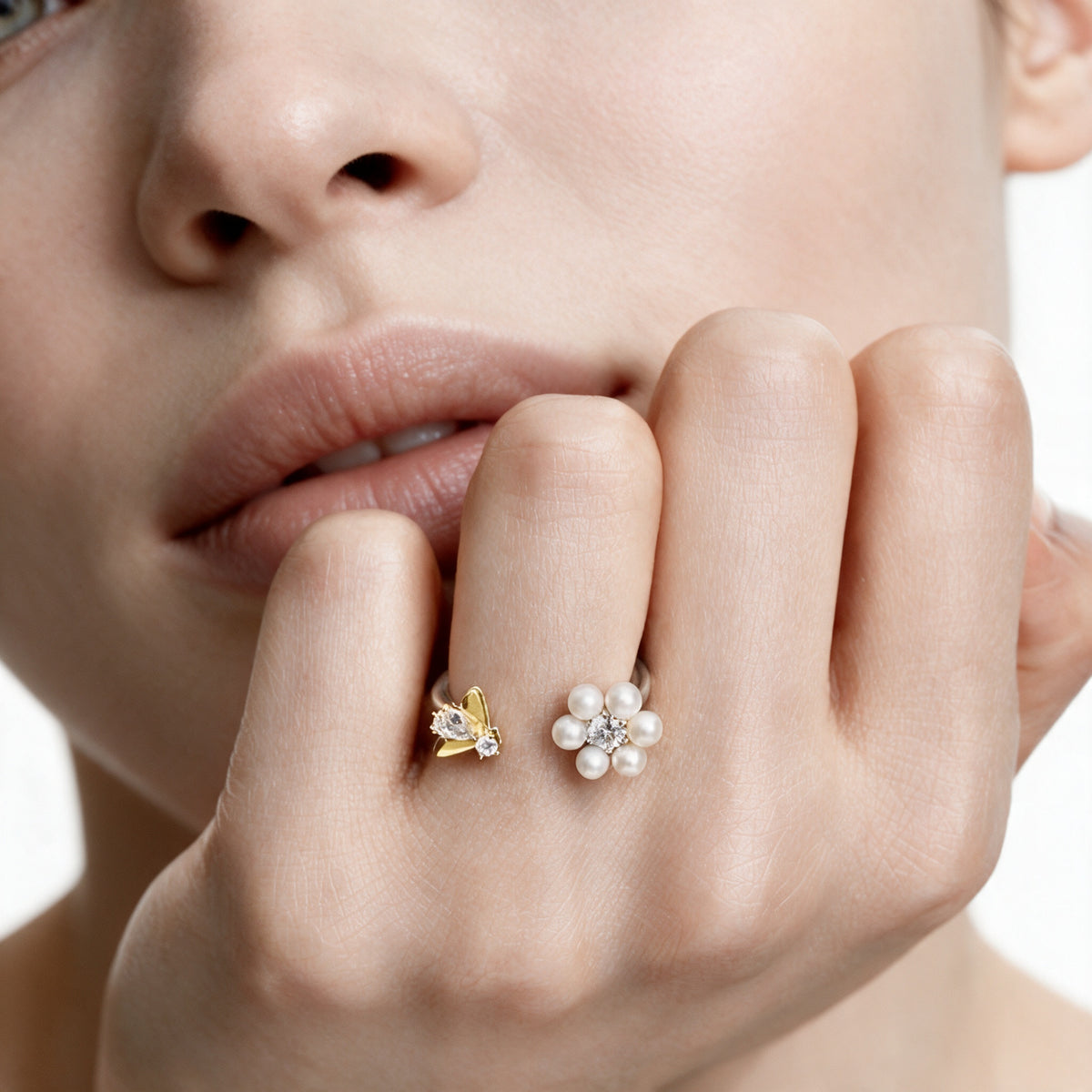 Bridgerton Bee Pearl Pandora Inspired Ring