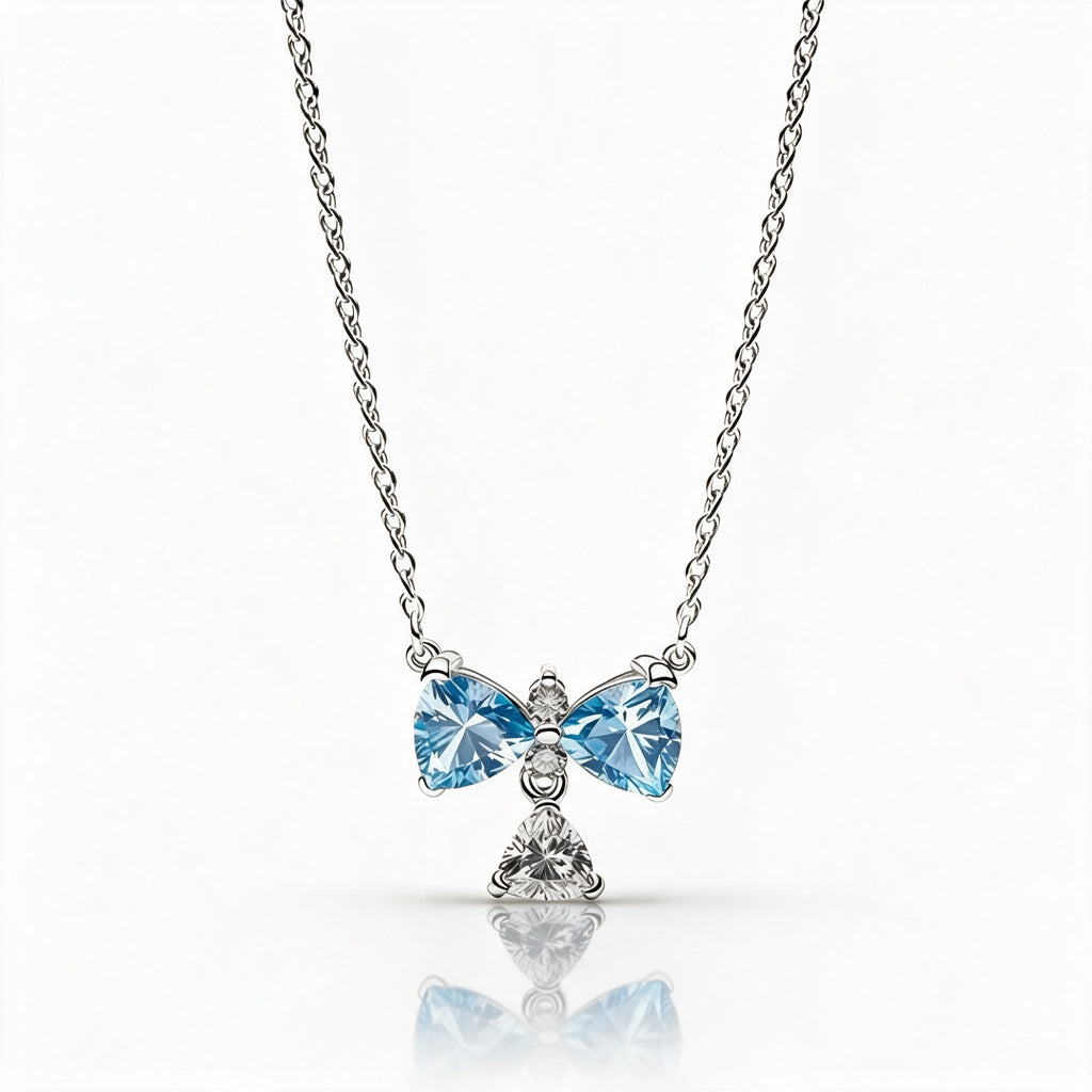 Bridgerton Blue Bow Pandora Inspired Necklace