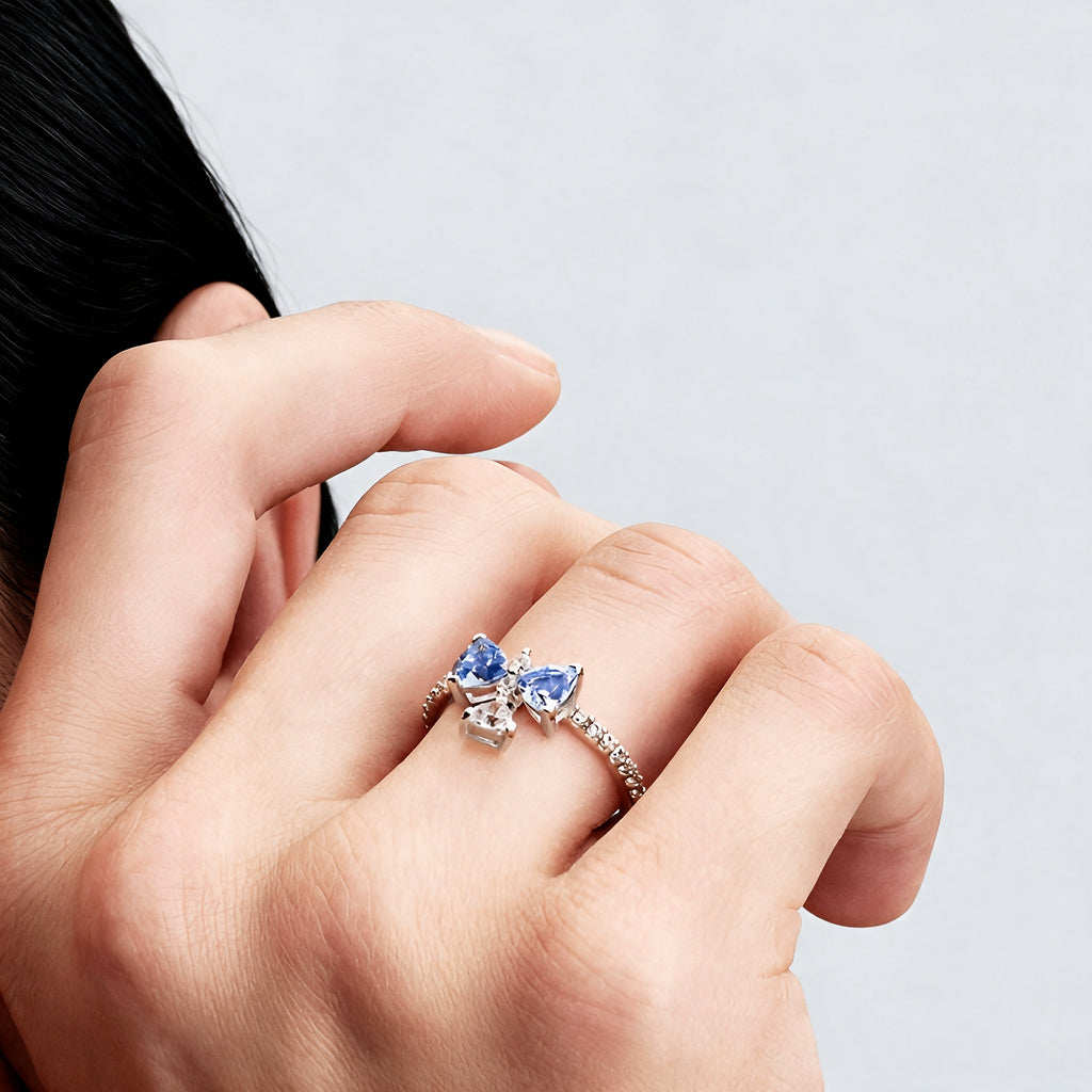 Bridgerton Blue Bow Pandora Inspired Ring