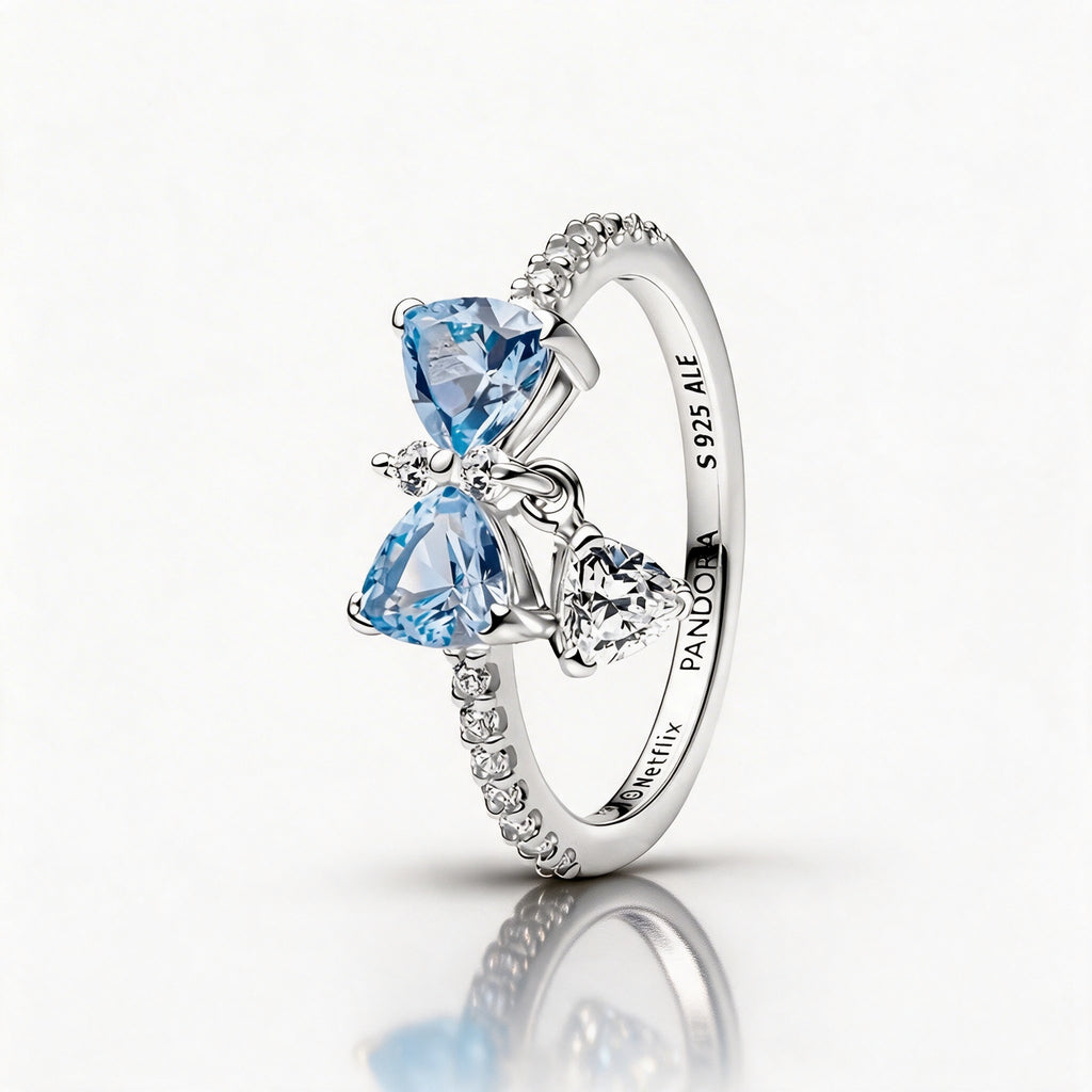 Bridgerton Blue Bow Pandora Inspired Ring