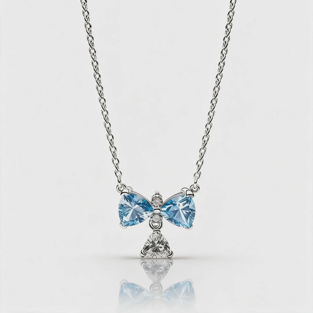 Bridgerton Blue Bow Pandora Inspired Necklace